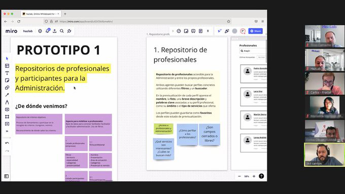 Trabajando en los prototipos de herramientas de un laboratorio de innovación
