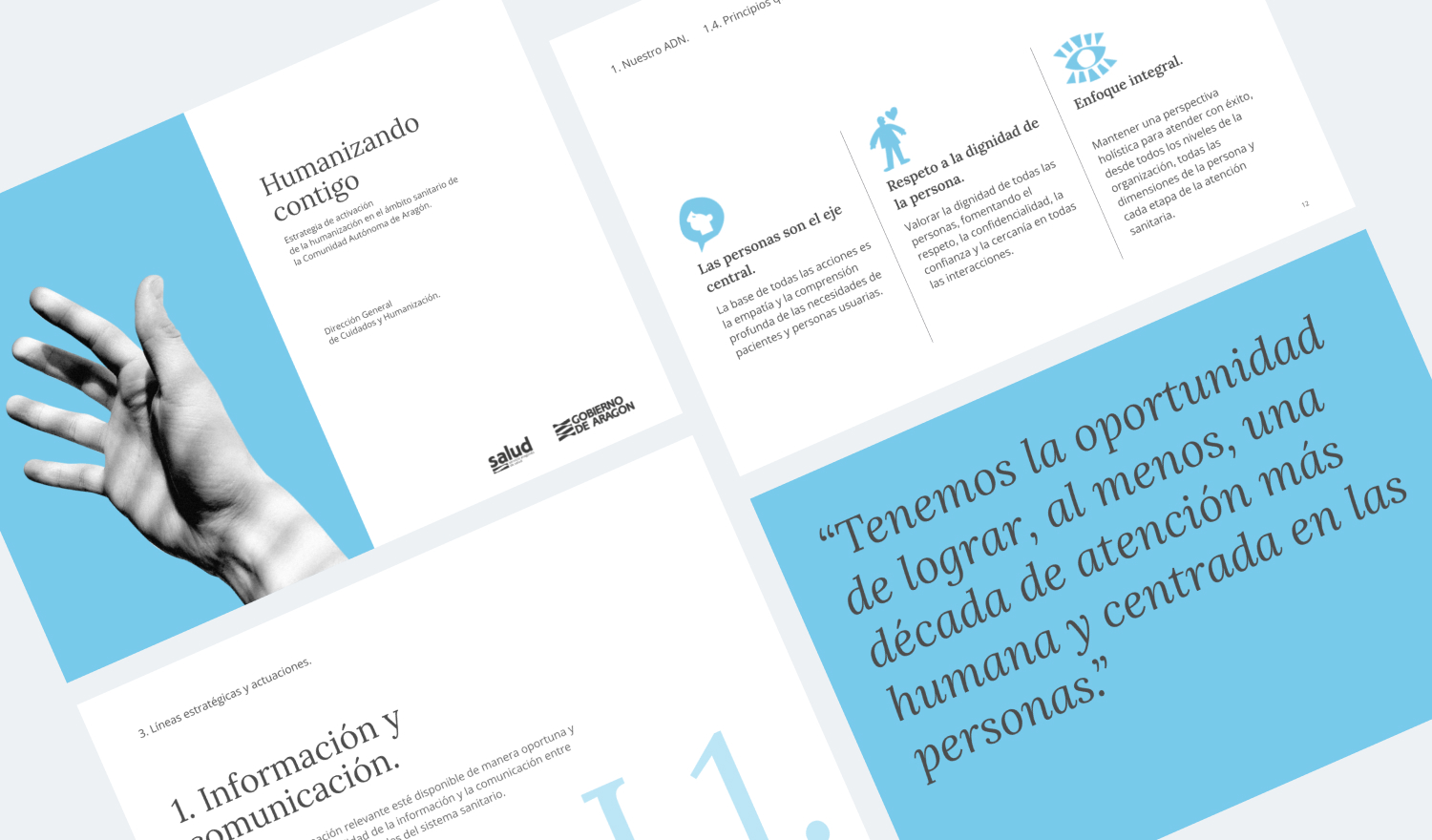 Capturas del documento de la Estrategia de humanización del sistema sanitario de Aragón