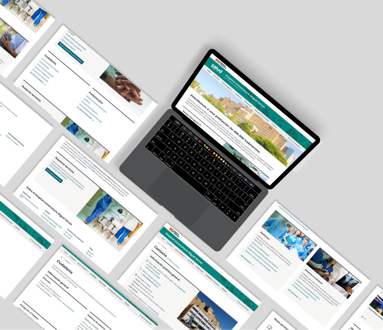 Plantillas para diferentes módulos en las webs de hospitales